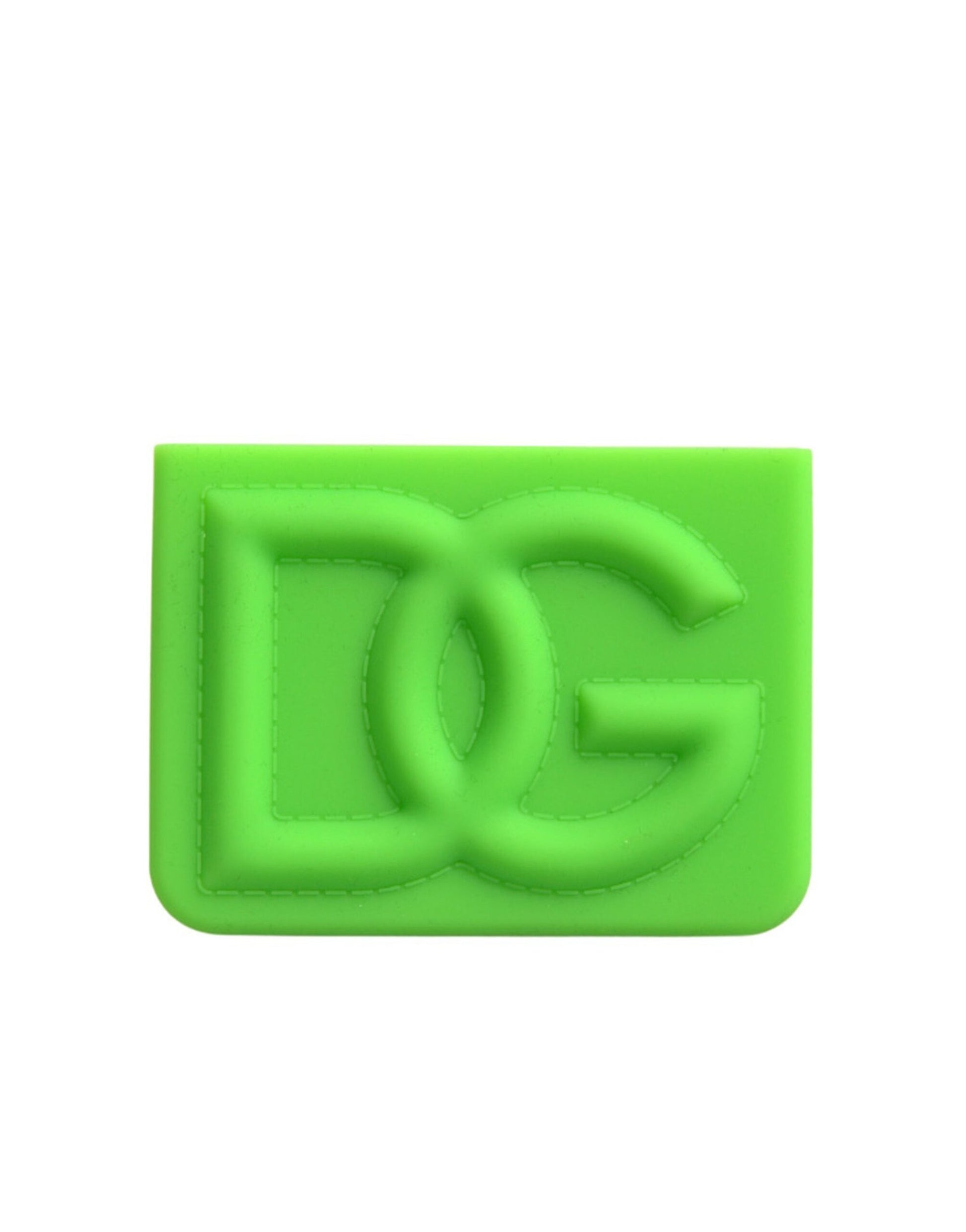 Neon Green Silicon Embossed Logo Card Holder Wallet