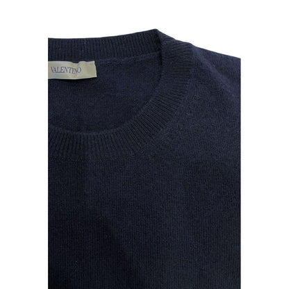 Blue Virgin Wool Men Sweater