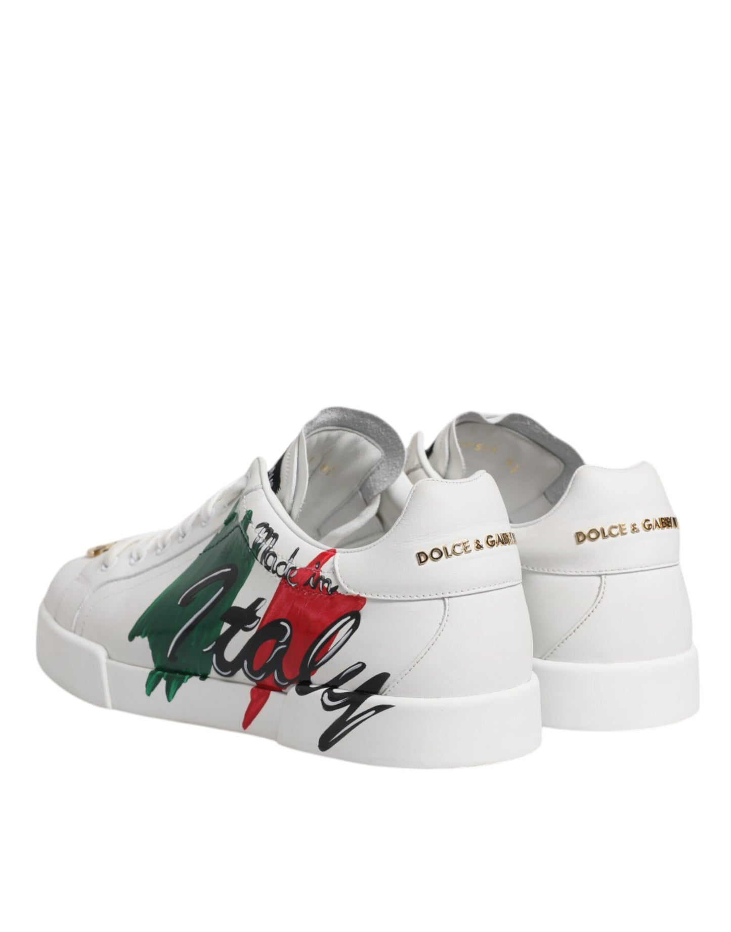 White Portofino Made In Italy Print Sneakers Shoes