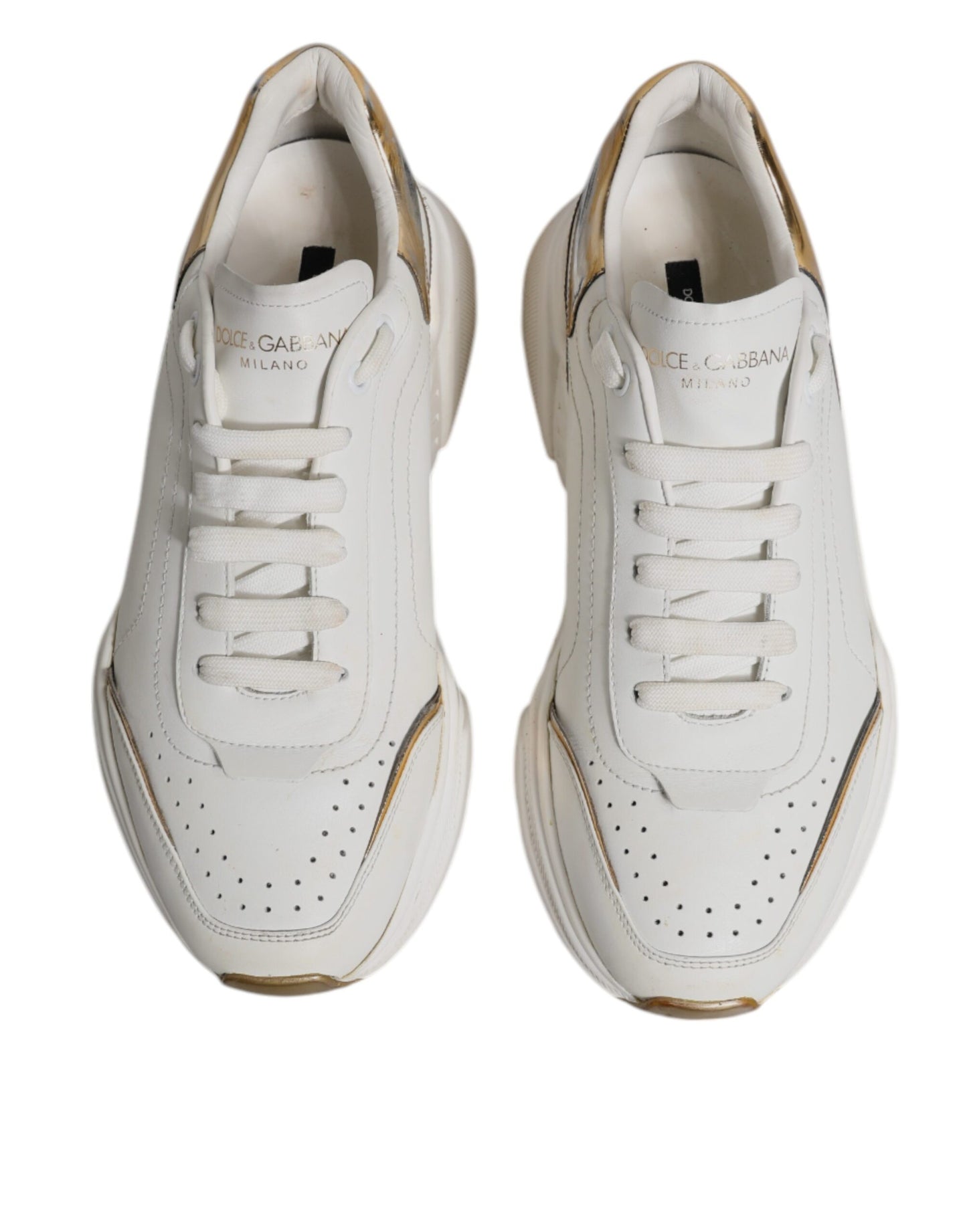 White Gold DAYMASTER Leather Sneakers Shoes