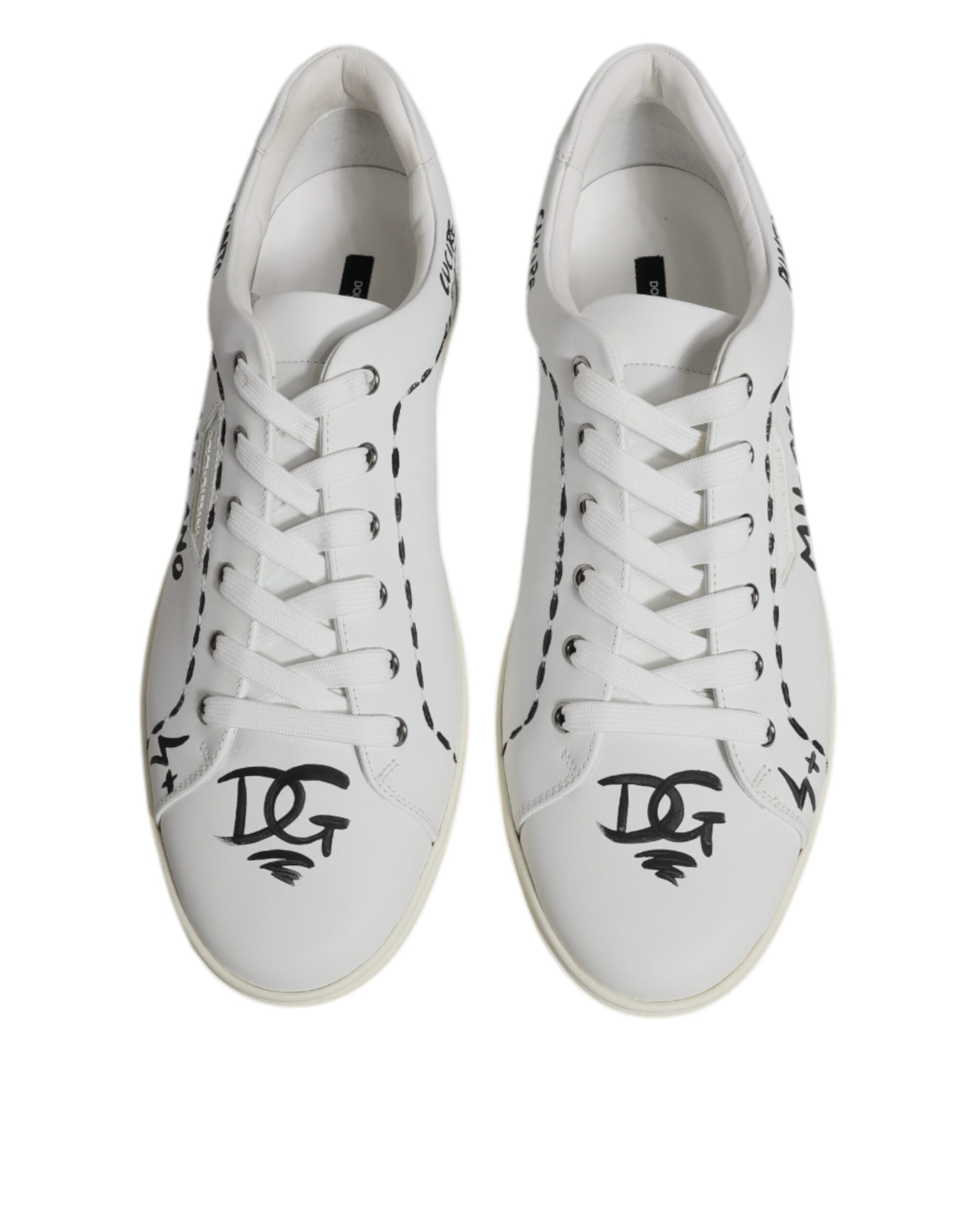 White Leather Milano Low Top Sneakers Shoes