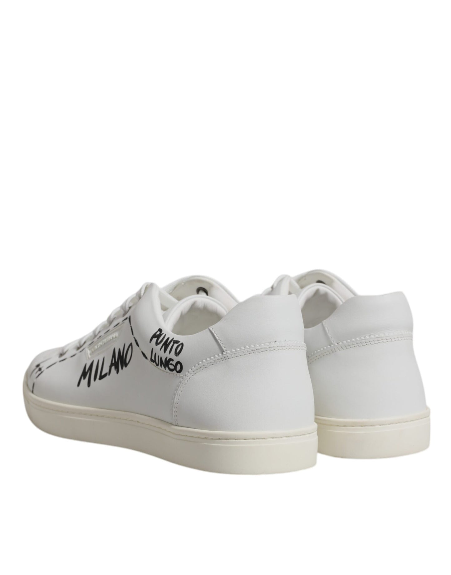 White Leather Milano Low Top Sneakers Shoes