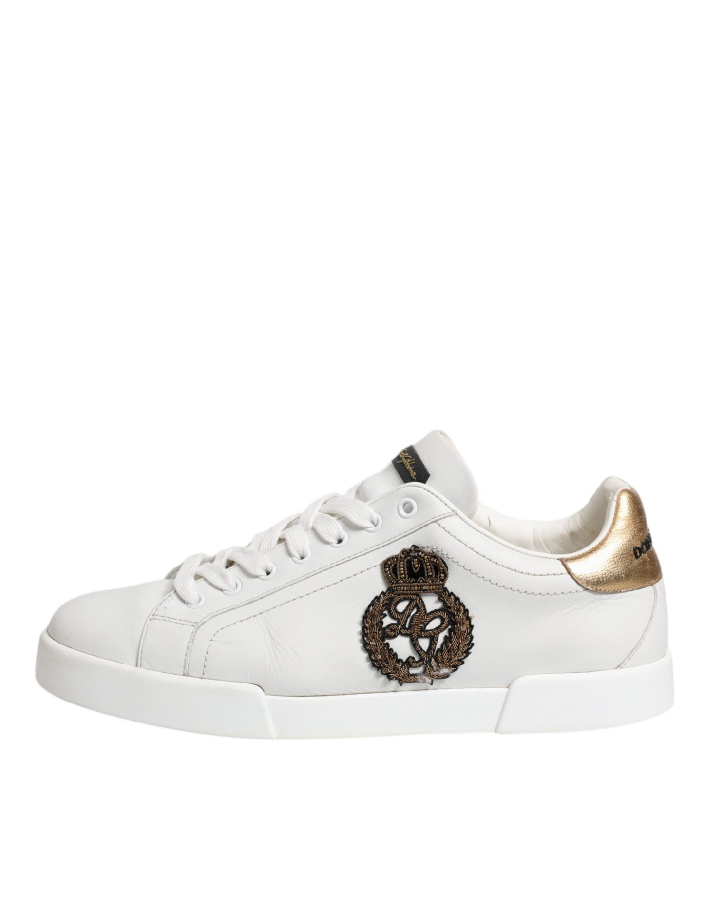 White Crown Patch Portofino Sneakers Shoes