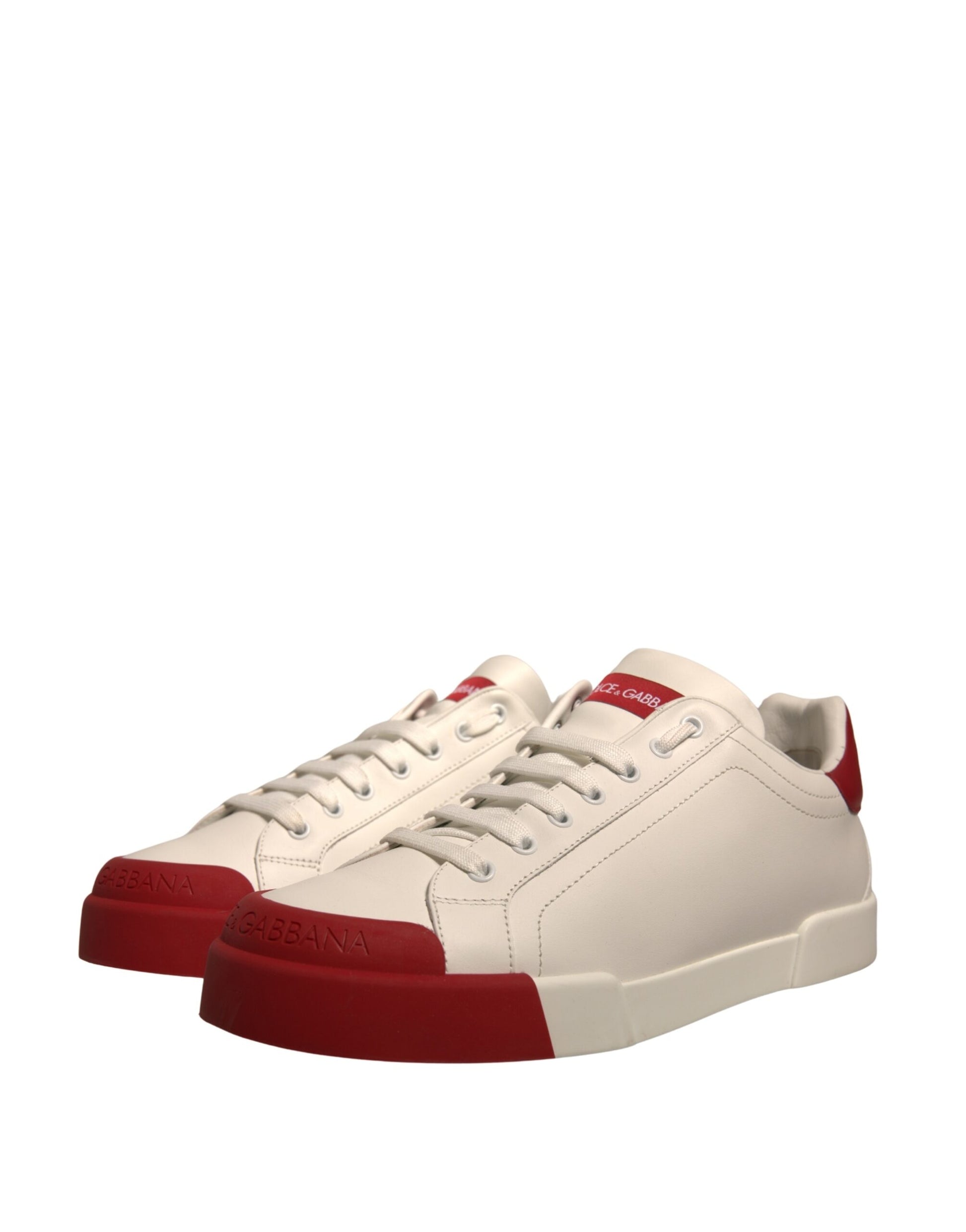 White Leather Logo Portofino Sneakers Shoes