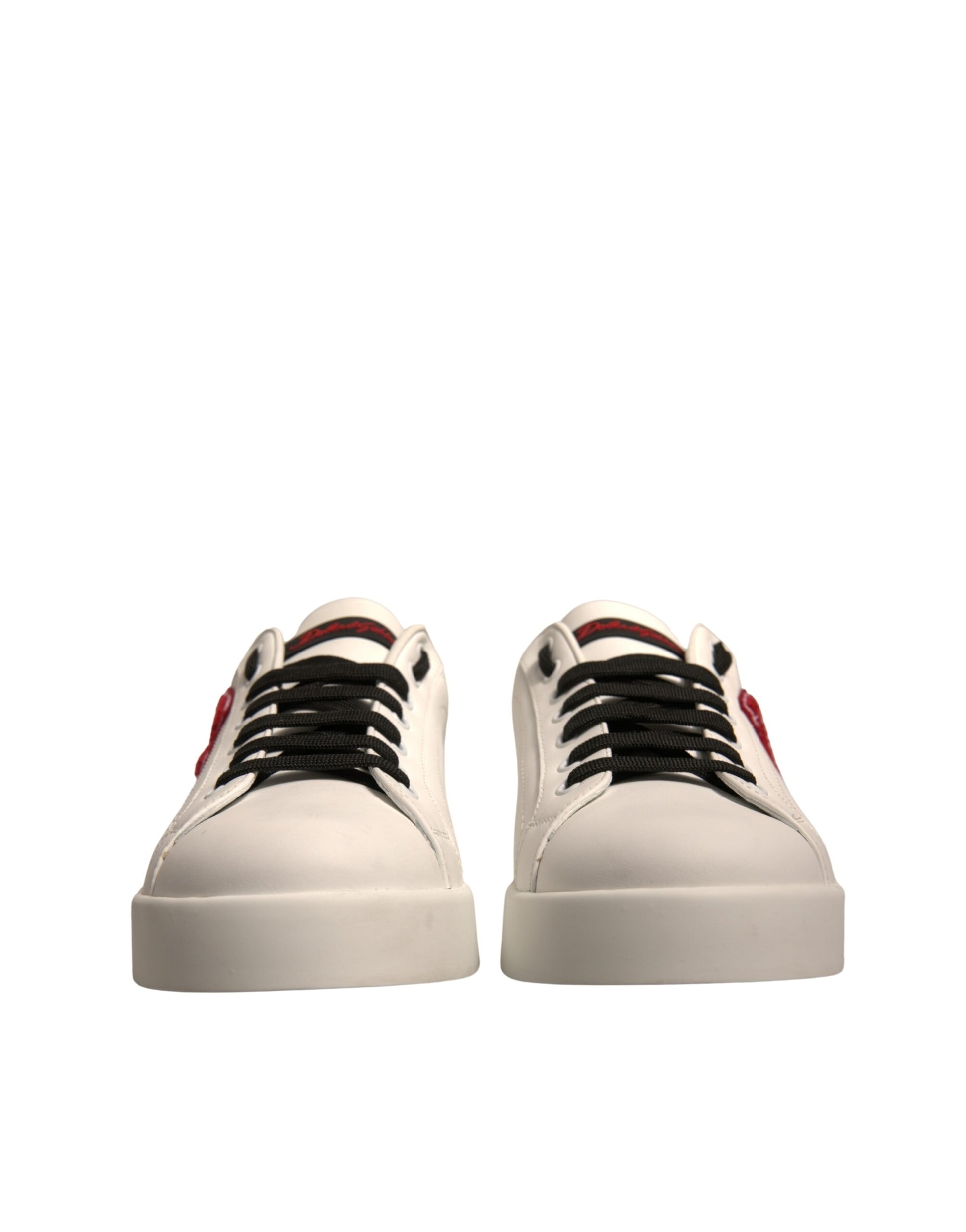 White Leather DG Logo Low Top Sneakers Shoes