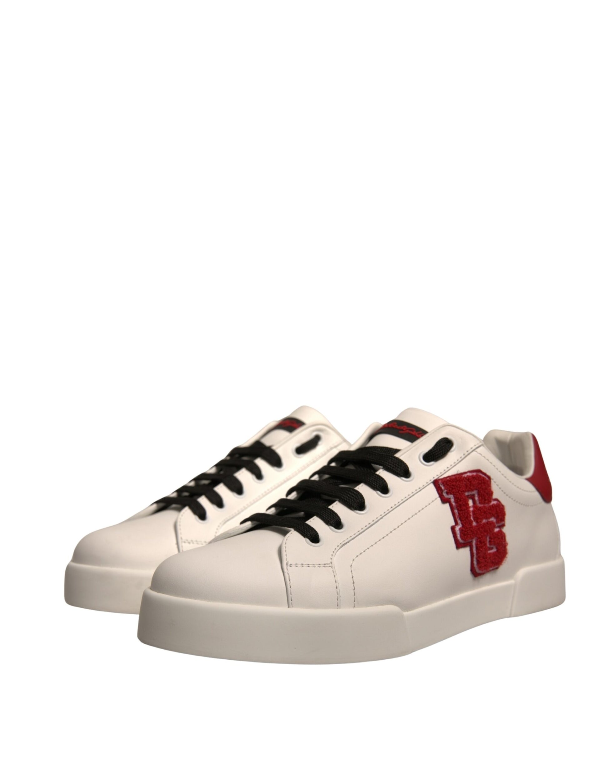 White Leather DG Logo Low Top Sneakers Shoes