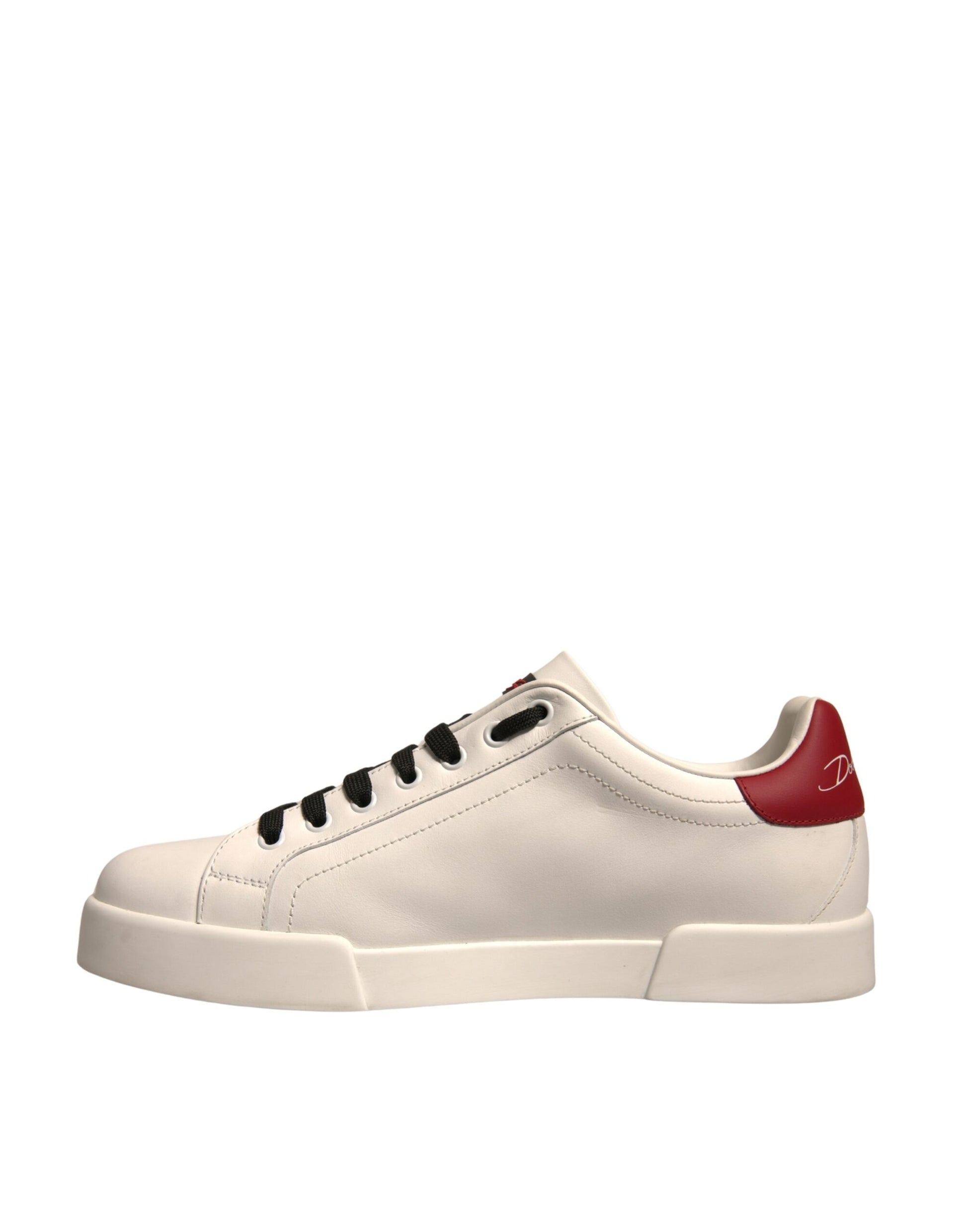 White Leather DG Logo Low Top Sneakers Shoes