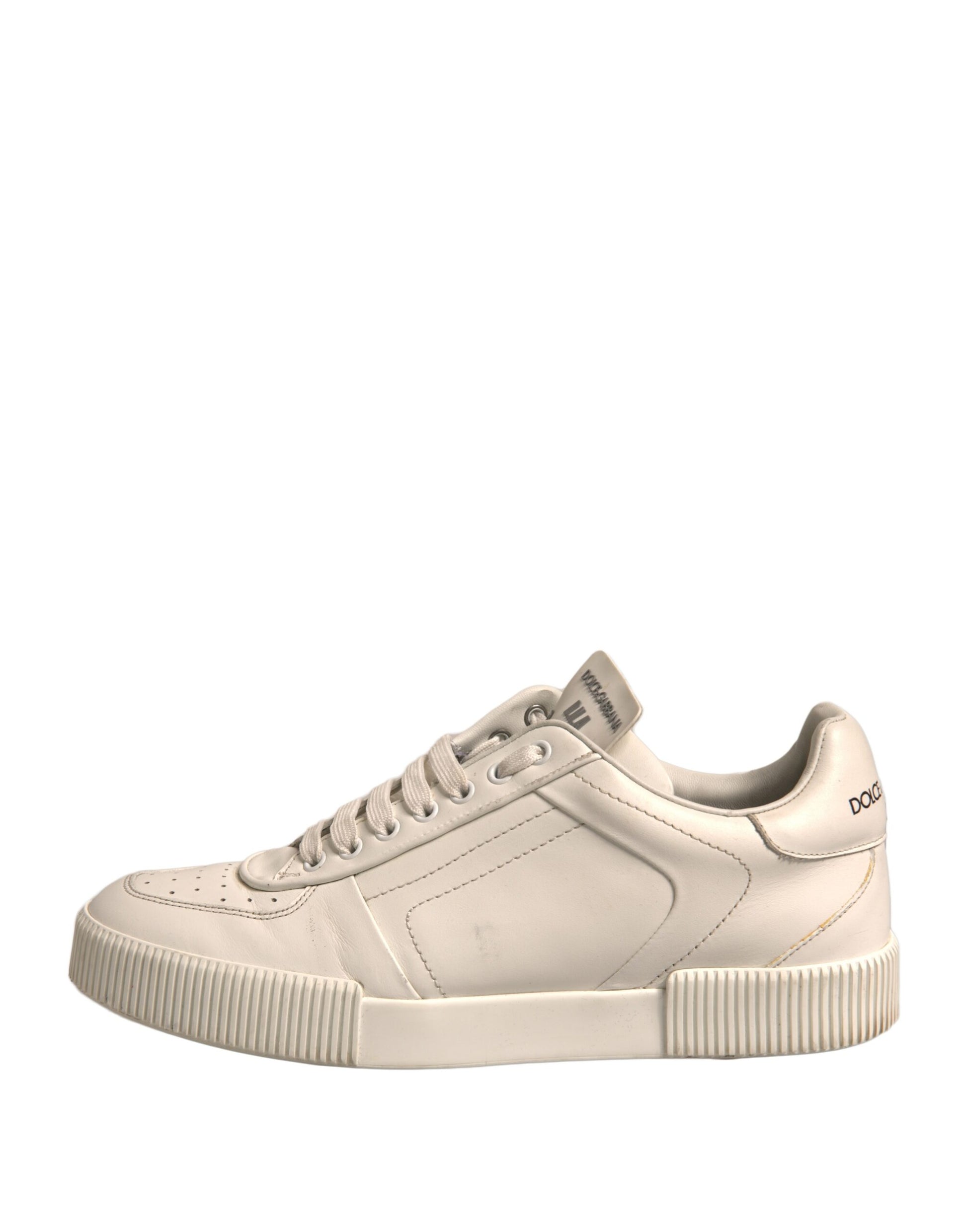 White Miami Leather Low Top Sneakers Shoes