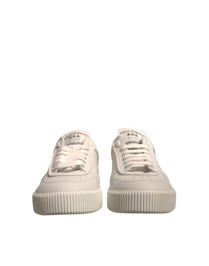 White Miami Leather Low Top Sneakers Shoes