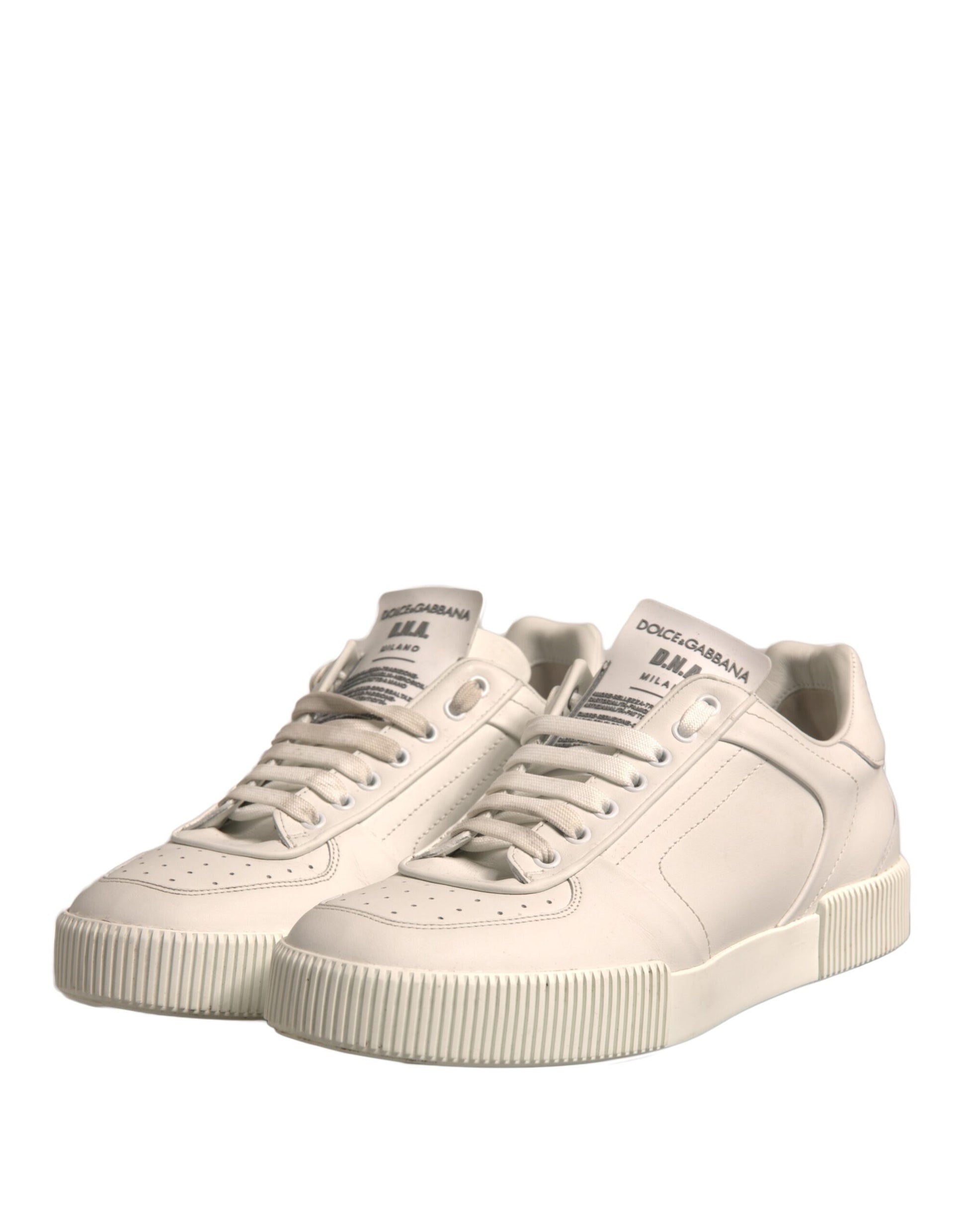 White Miami Leather Low Top Sneakers Shoes