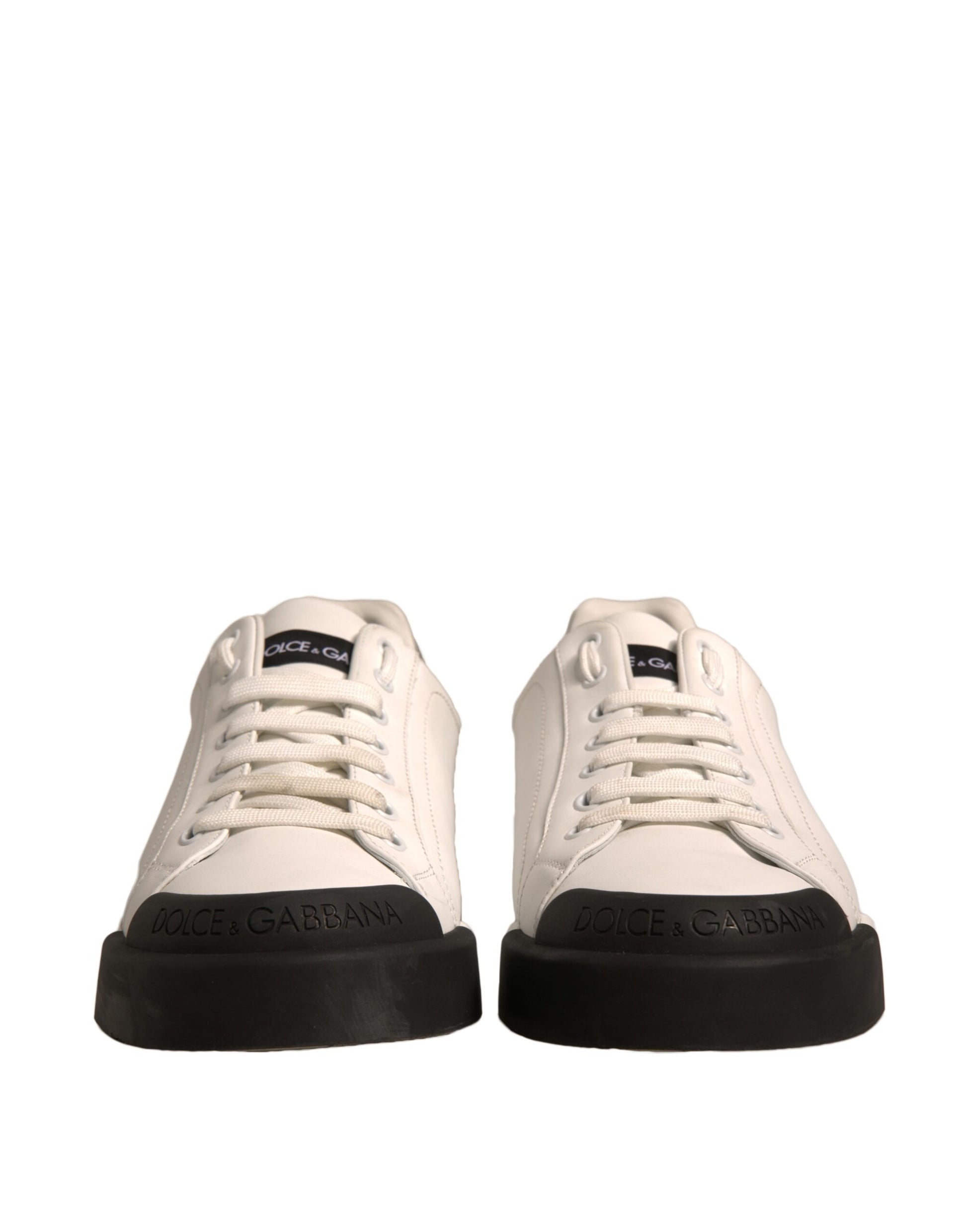 White Leather Logo Portofino Sneakers Shoes