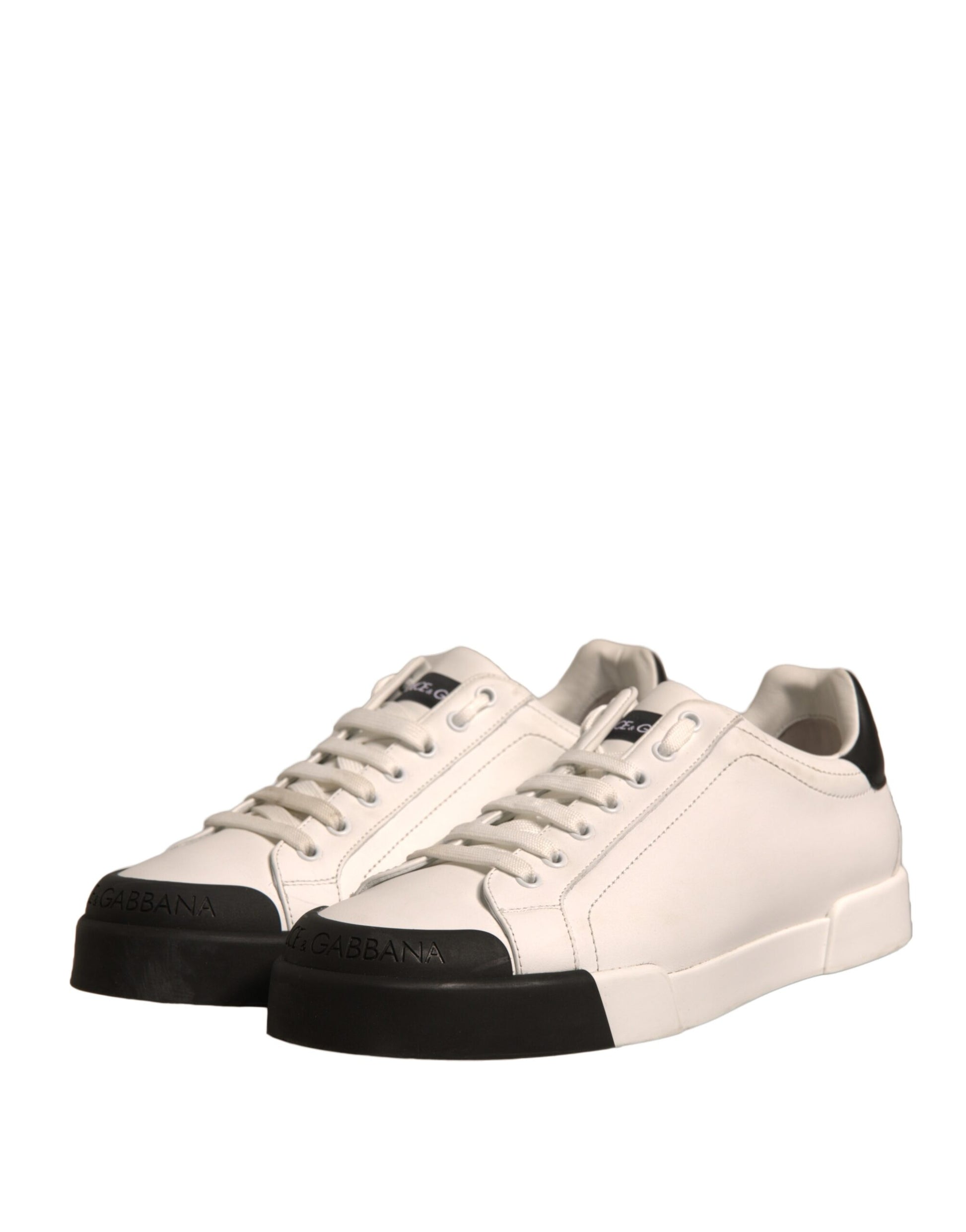 White Leather Logo Portofino Sneakers Shoes