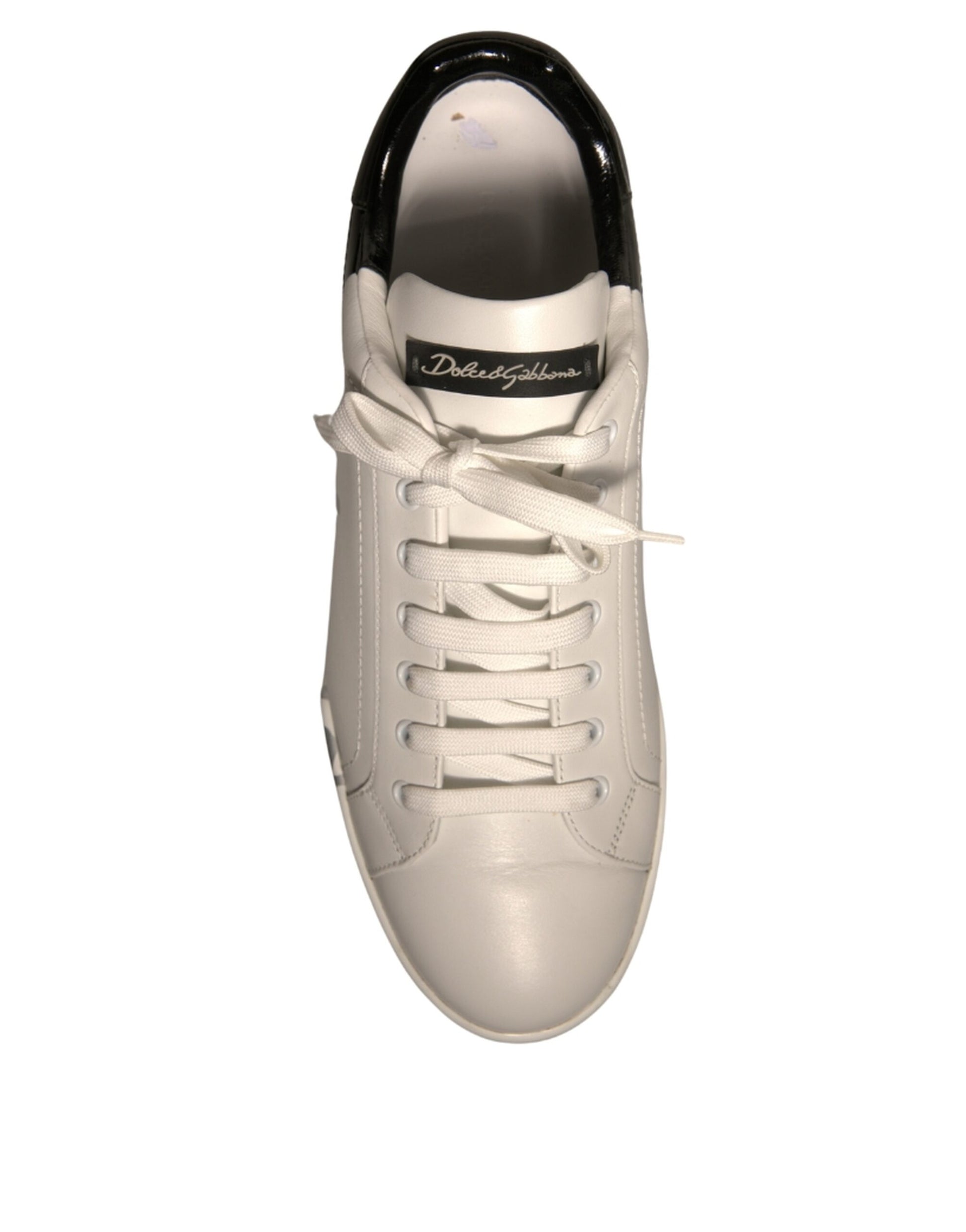 White Black Logo Portofino Sneakers Shoes