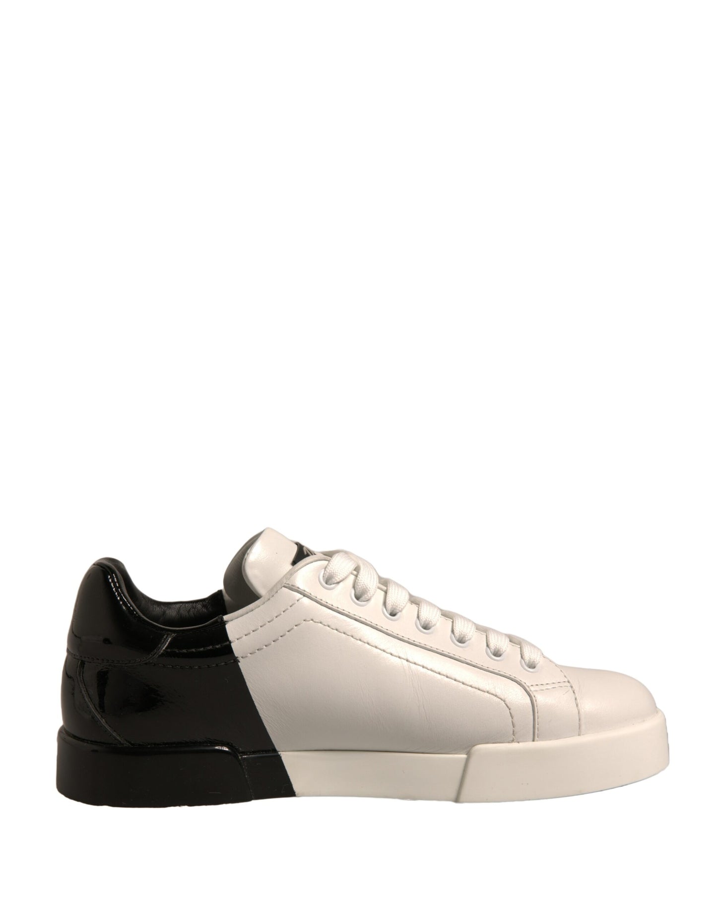 White Black Logo Portofino Sneakers Shoes