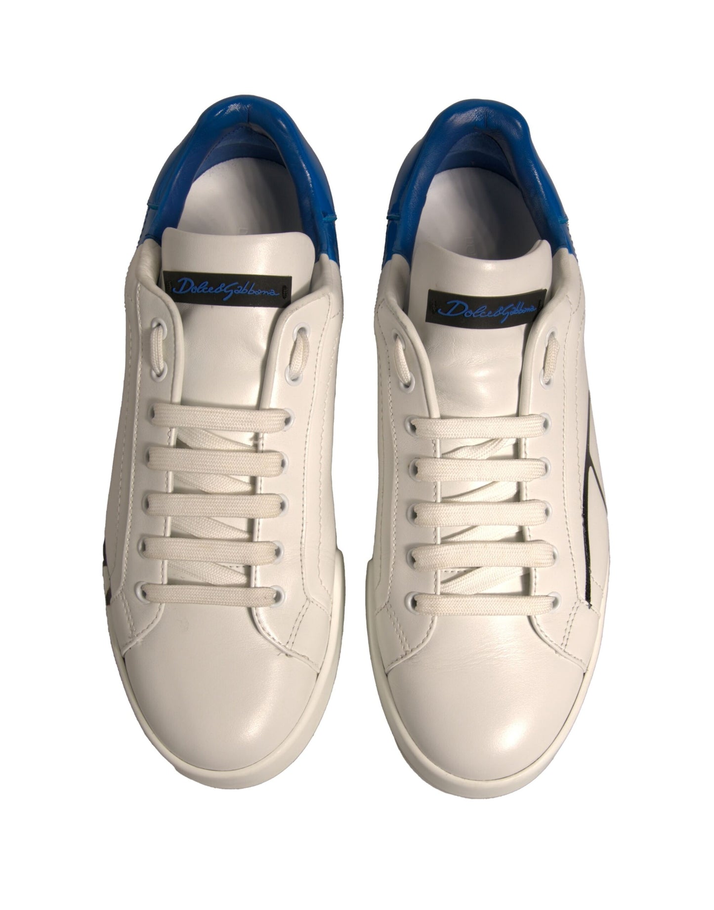 White Blue Logo Portofino Sneakers Shoes