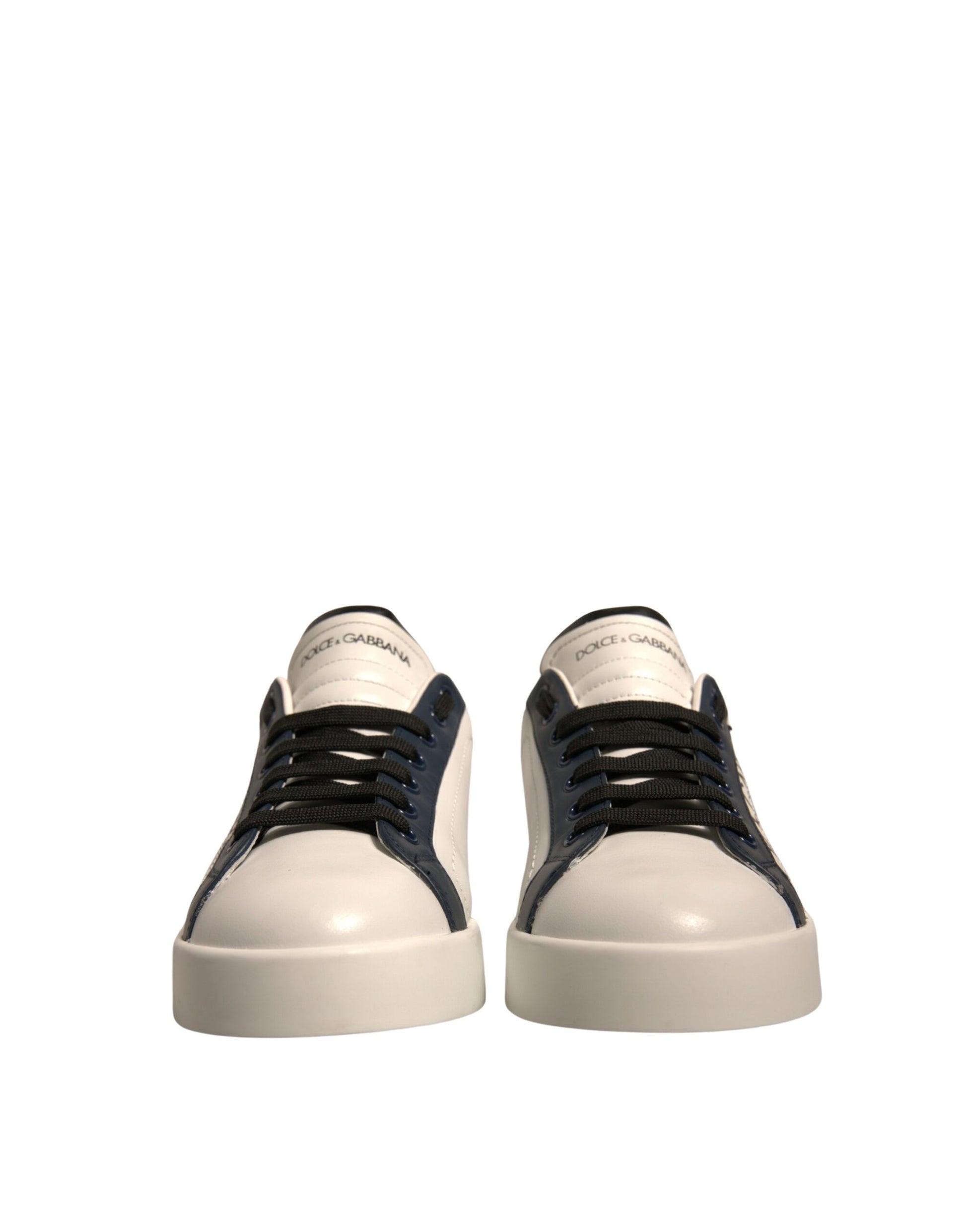 White Blue Leather Crown Milano Sneakers Shoes