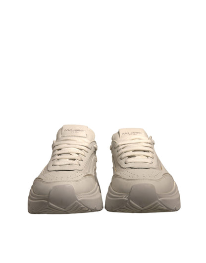 White Daymaster Leather Low Top Sneakers Shoes