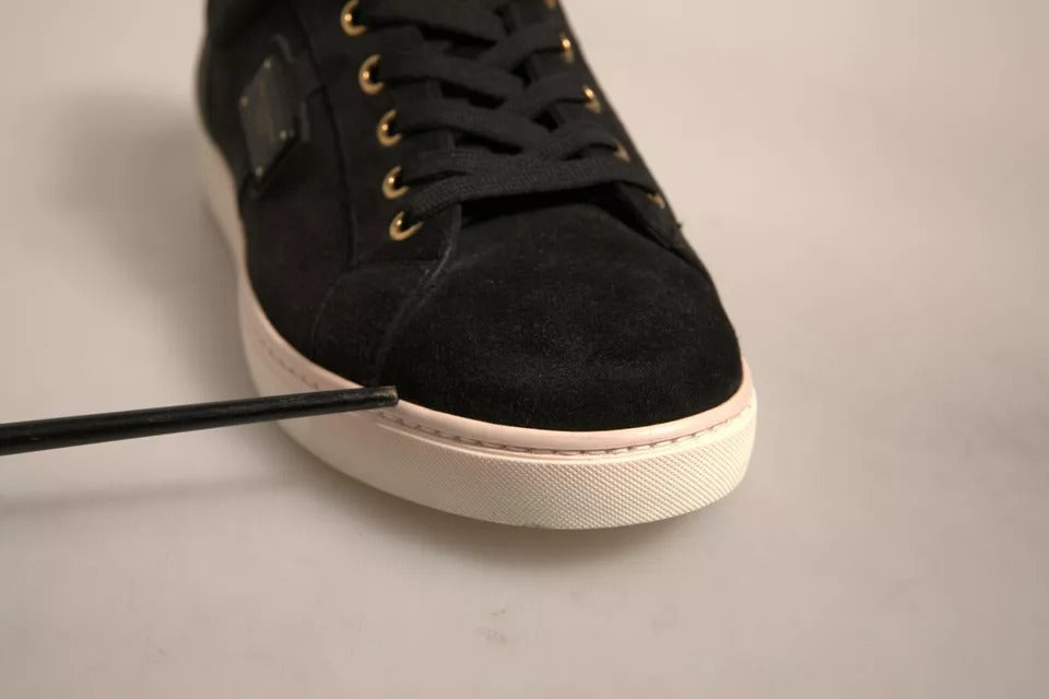 Black Logo Suede Leather Men Sneakers Shoes