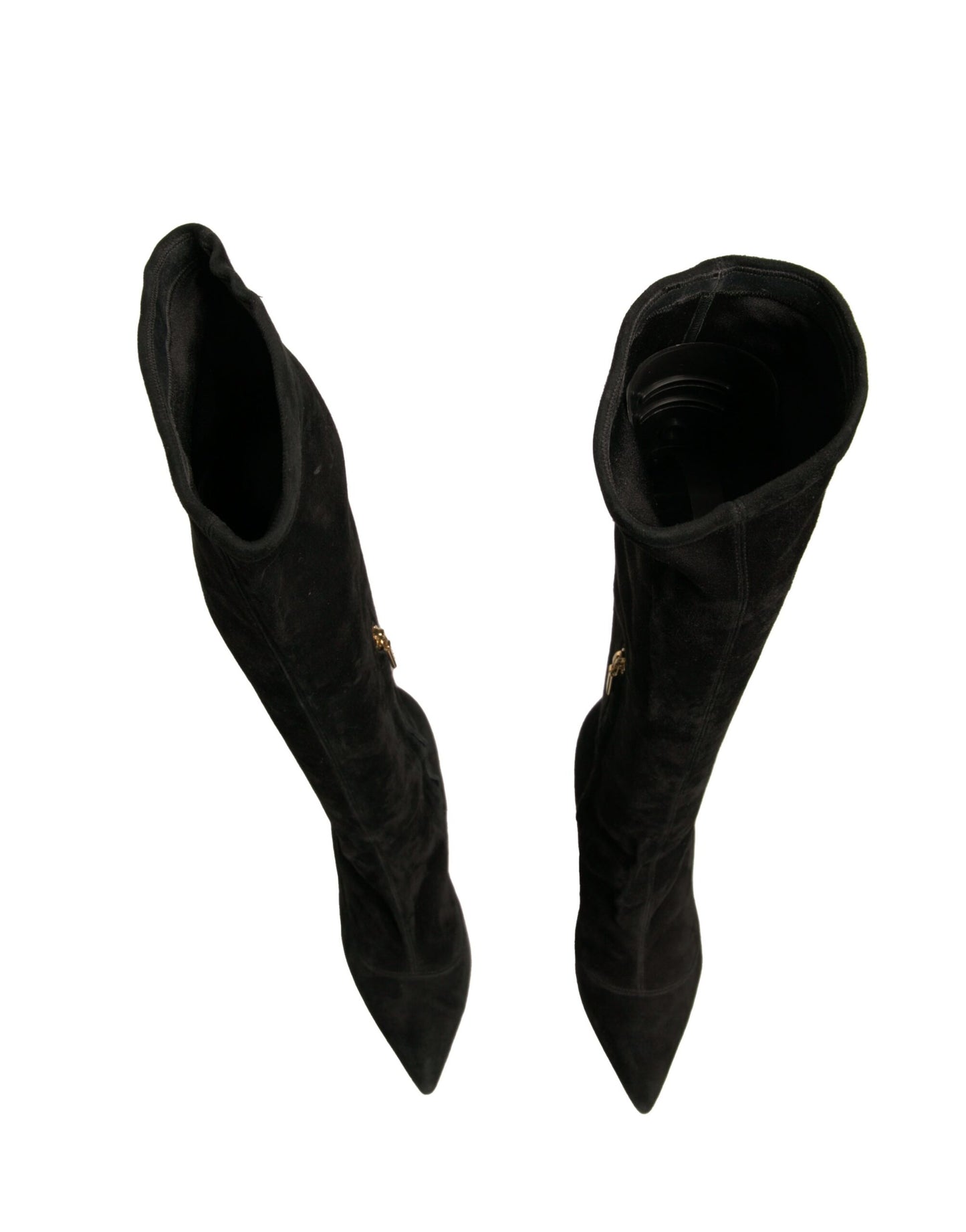 Black Suede Stiletto Knee High Boots Shoes