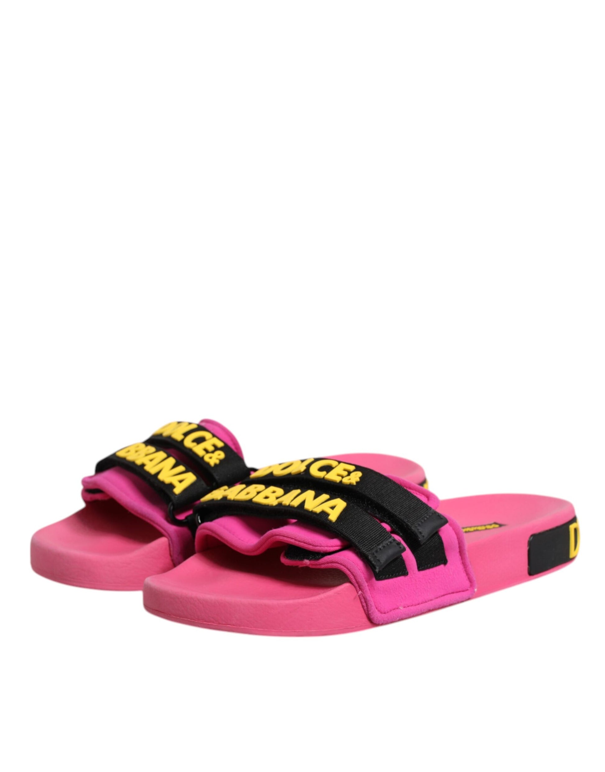 Fuchsia Neoprene Slides Flats Beachwear Shoes