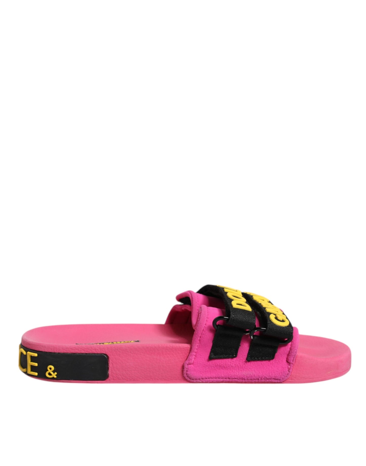 Fuchsia Neoprene Slides Flats Beachwear Shoes