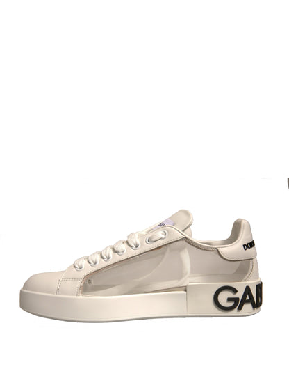 White Calf Leather Portofino Sneakers Shoes