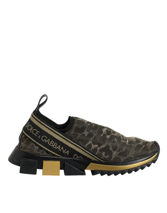 Gold Glitter Leopard Sorrento Sneakers Shoes