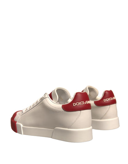 Shoes White Leather Logo Portofino Sneakers