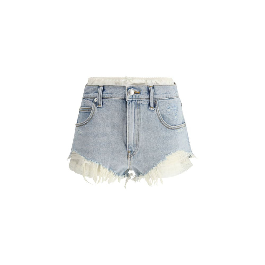 Denim Shorts with silk insert