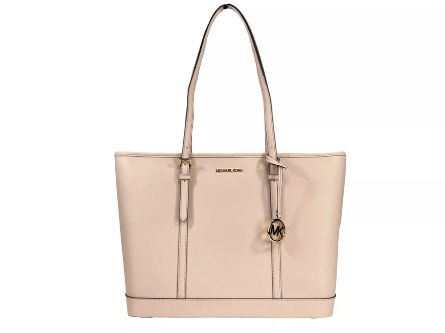 Large Zip Top Tote Carryall Bag Powder Blush Pink