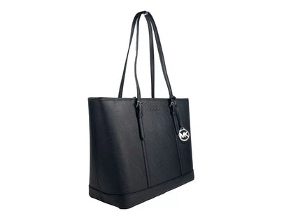 Large Zip Top Tote Carryall Bag Black