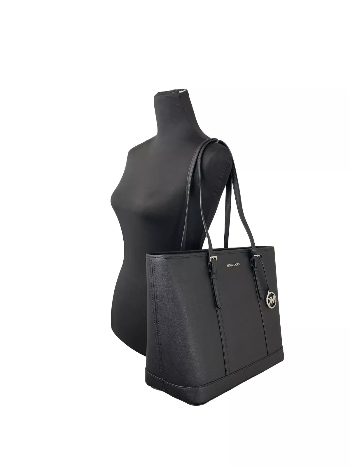 Large Zip Top Tote Carryall Bag Black