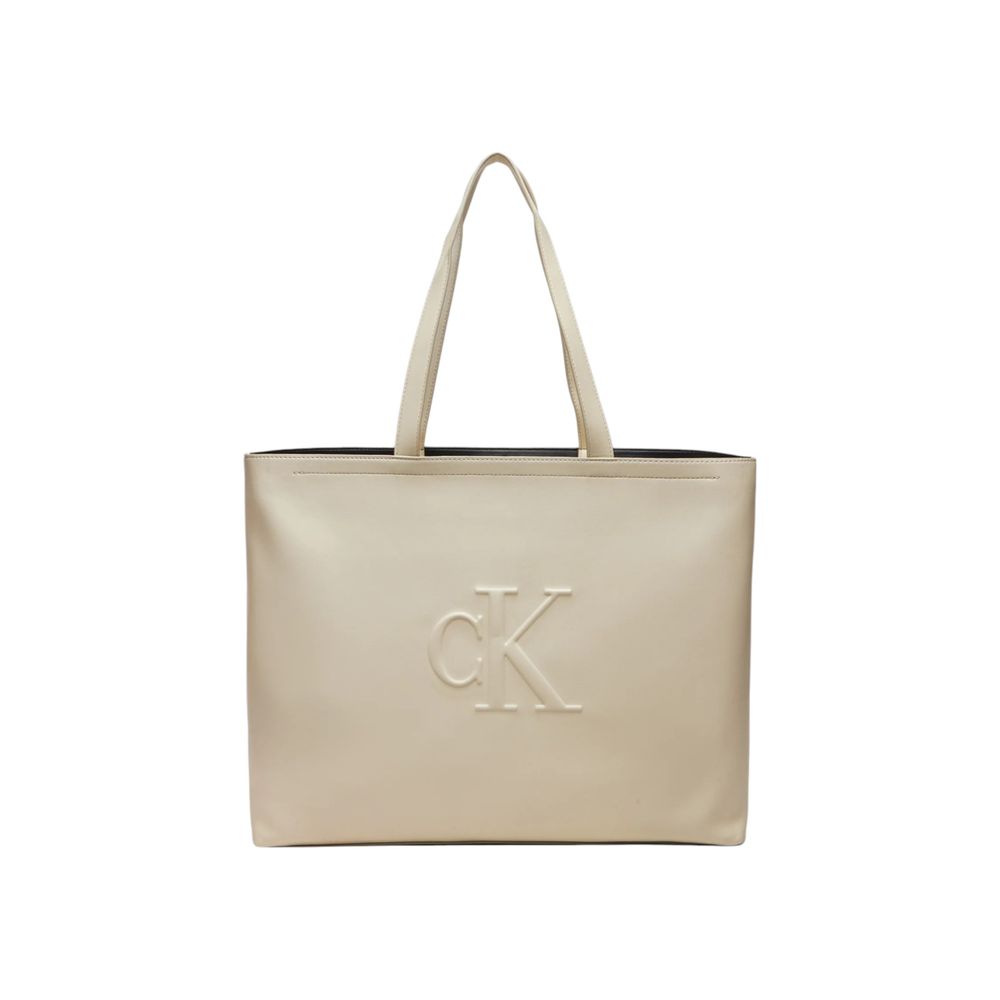 Cream Polyethylene Handbag