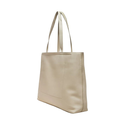 Cream Polyethylene Handbag