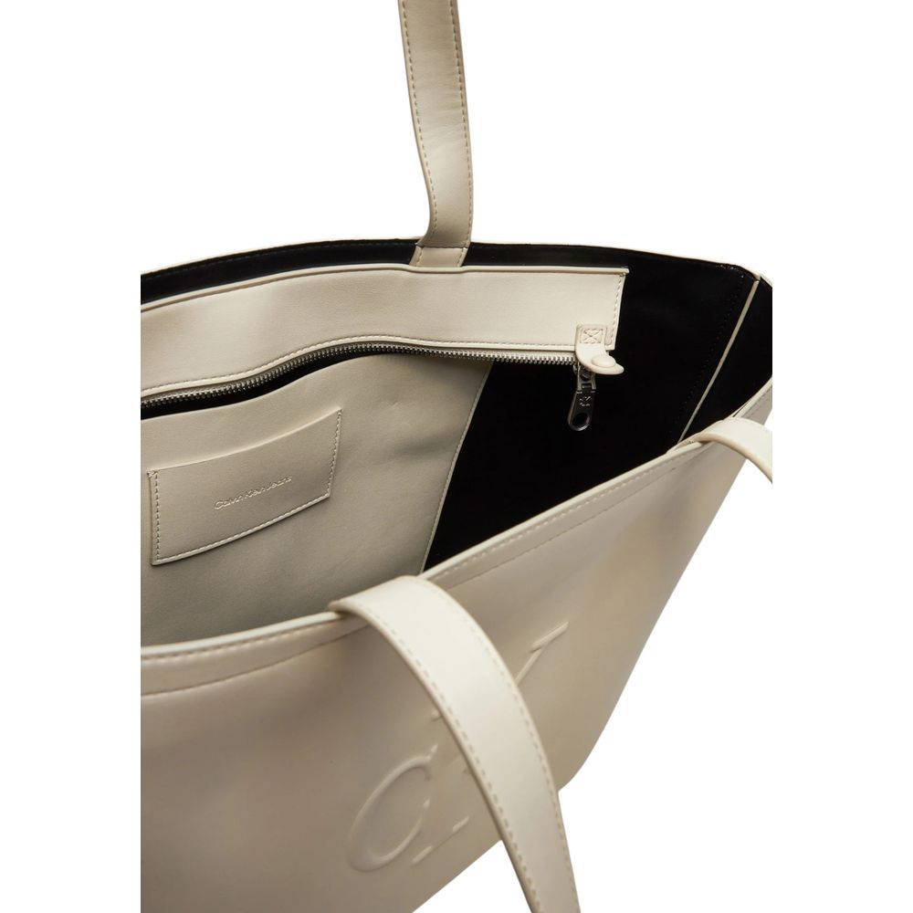 Cream Polyethylene Handbag