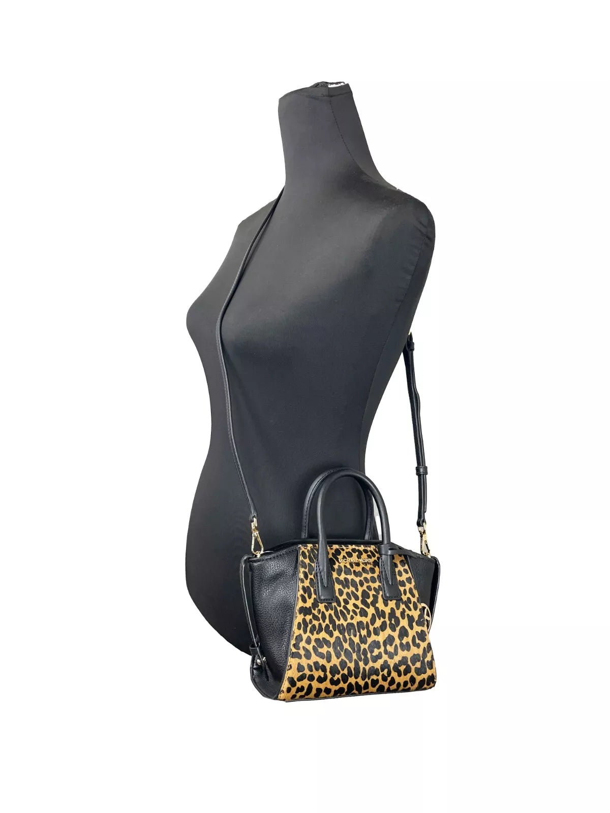 Avril XS Black Cheetah Satchel Crossbody Bag Purse