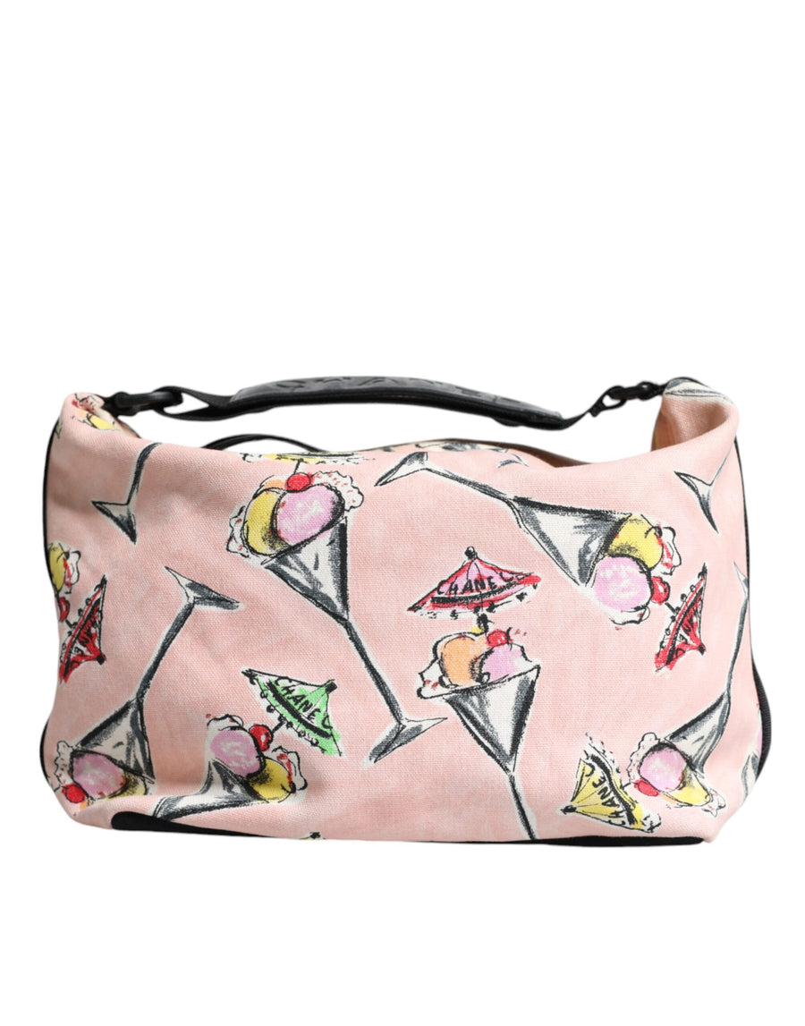 Pink Cruise Collection Parfait Canvas Printed Bag Purse