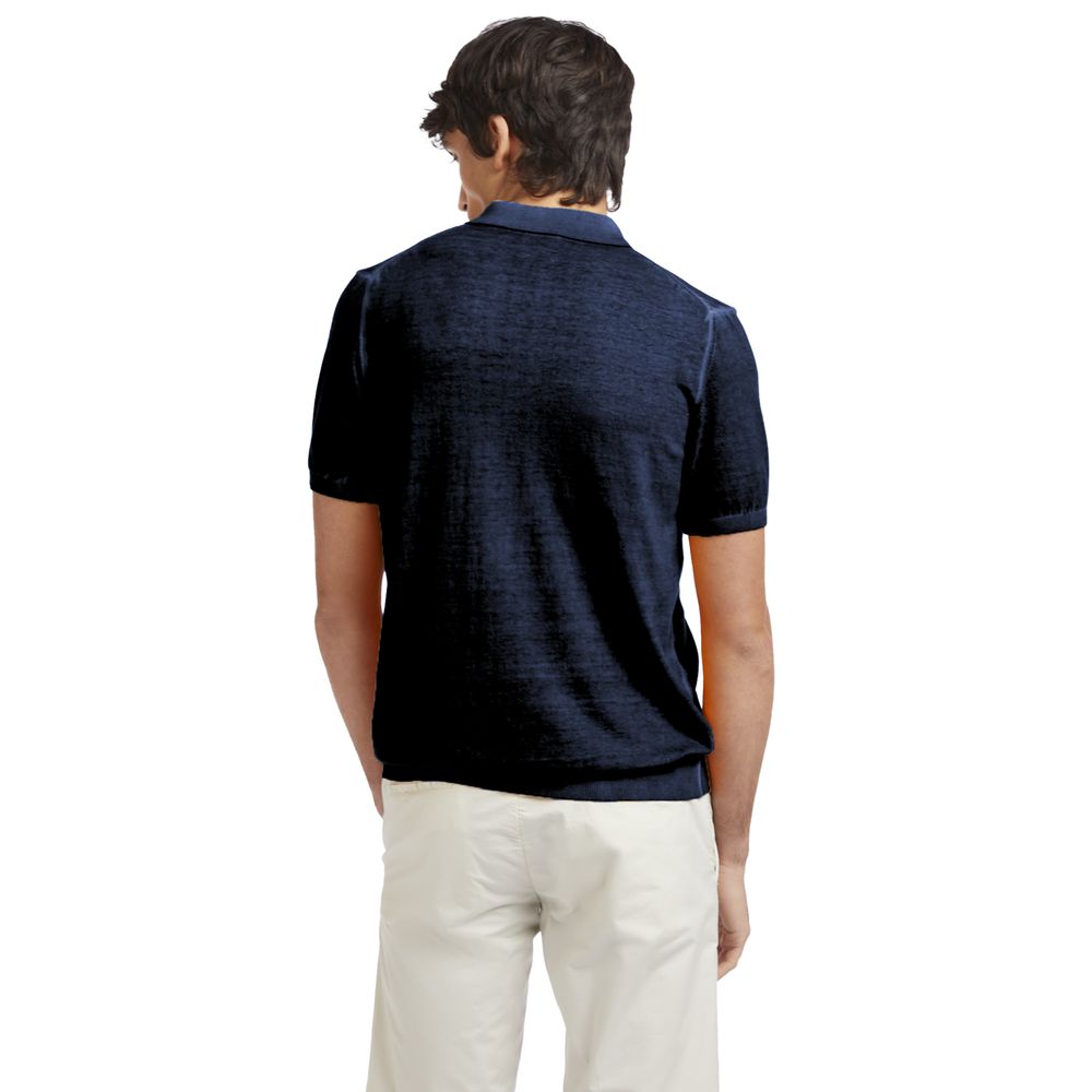 Blue Cotton Polo Shirt