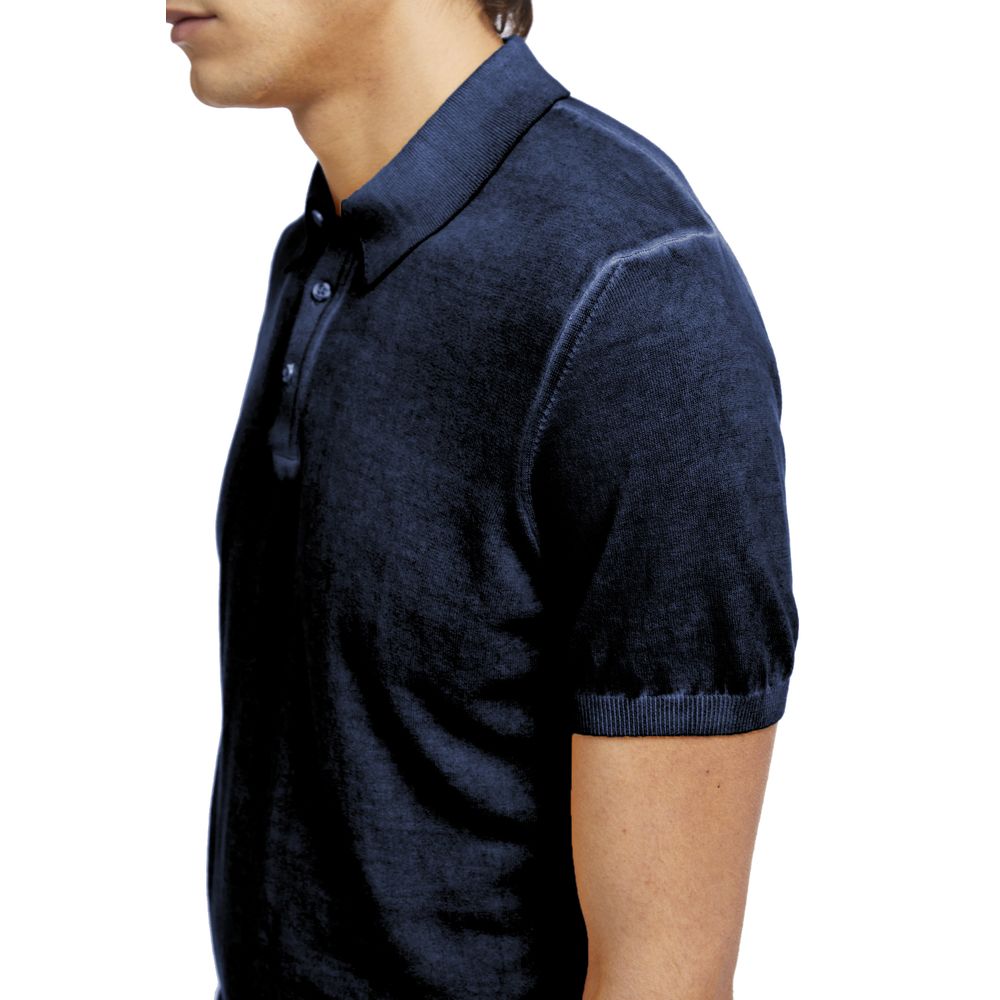 Blue Cotton Polo Shirt