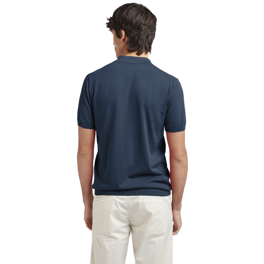 Blue Cotton Polo Shirt