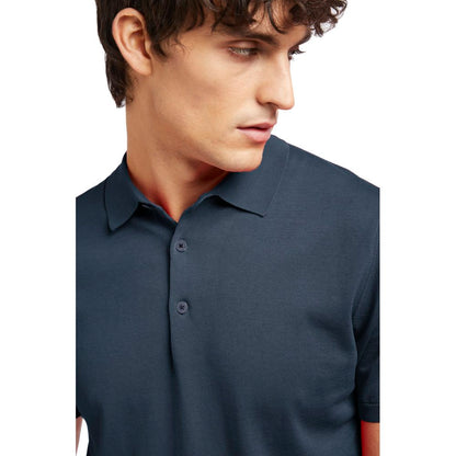 Blue Cotton Polo Shirt