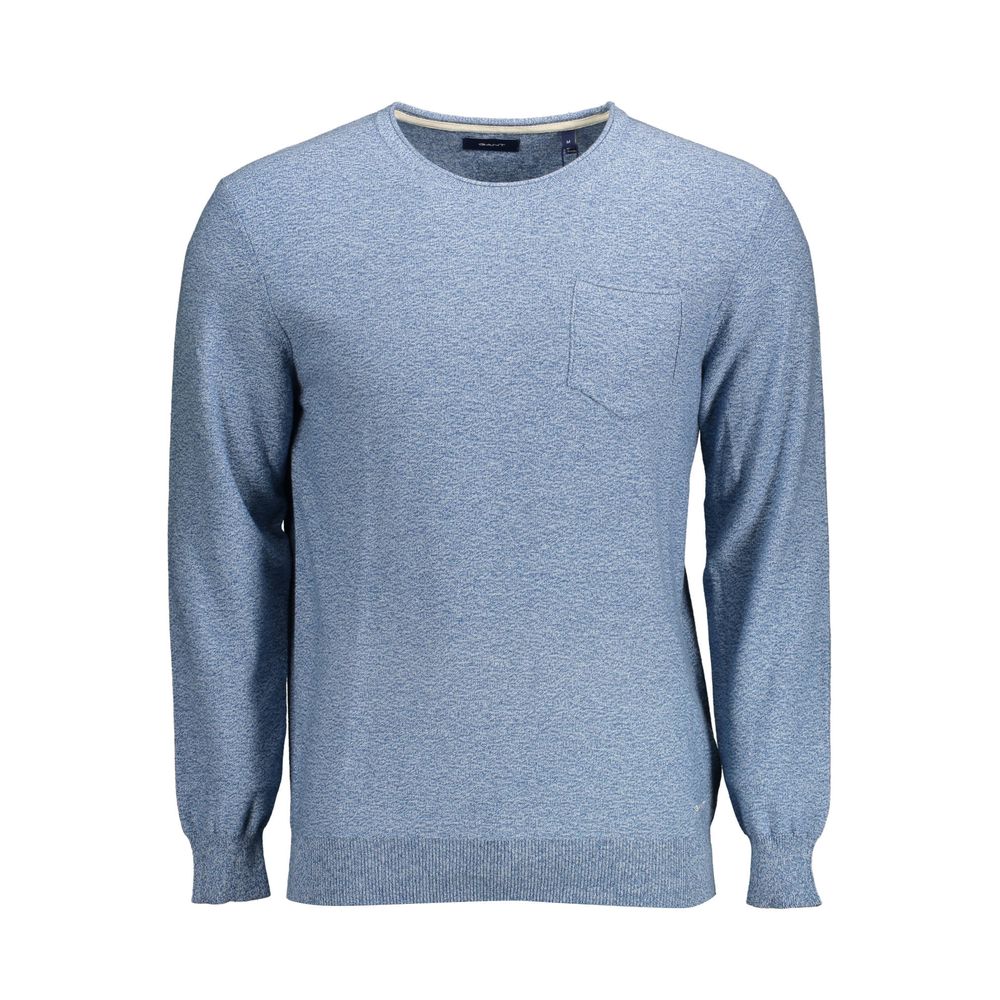 Light Blue Cotton Men Sweater