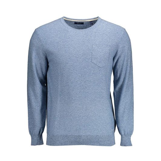 Light Blue Cotton Men Sweater