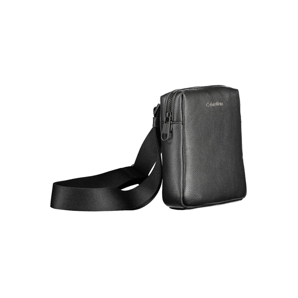 Black Polyester Men Shoulder Bag