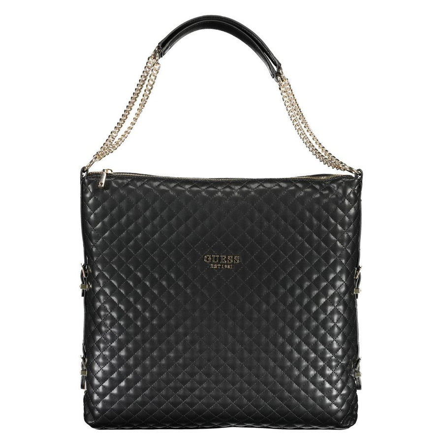 Black Polyethylene Women Handbag