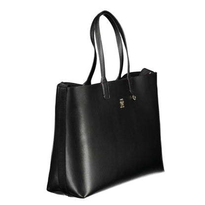 Black Polyethylene Women Handbag