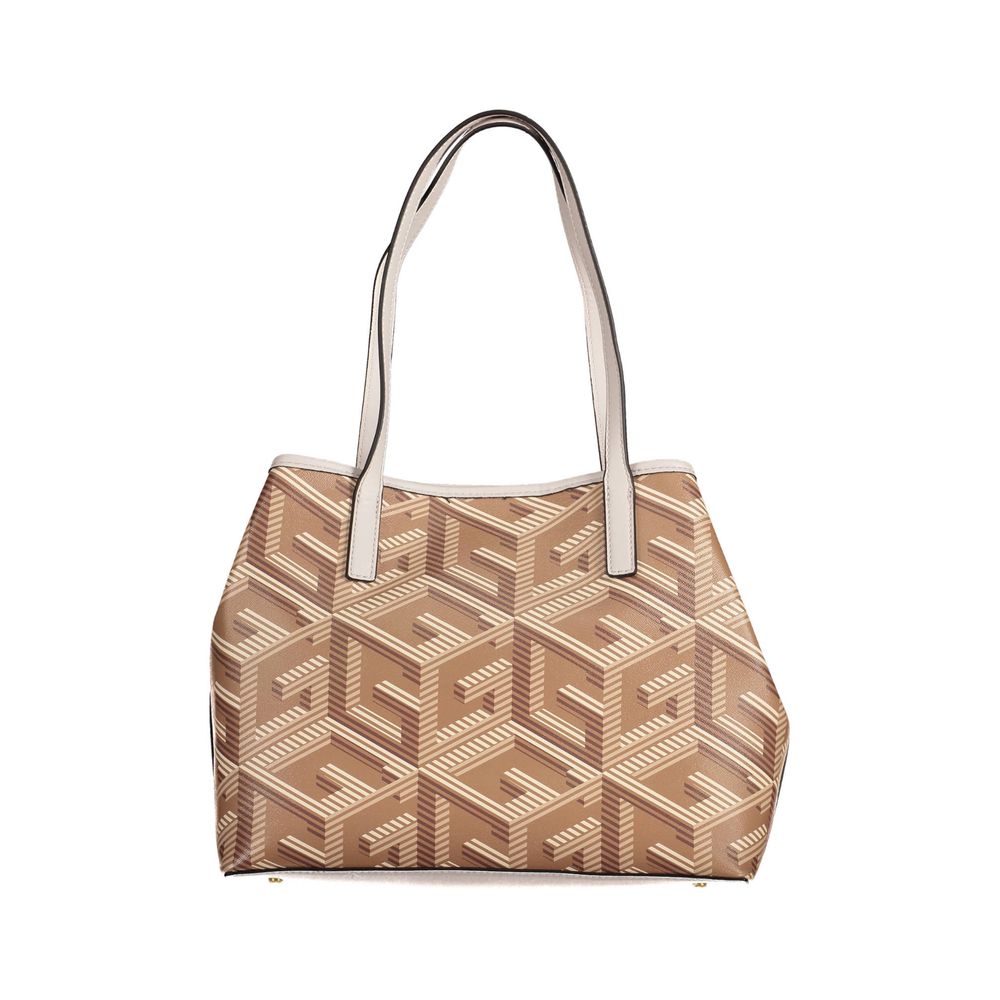 Beige Polyethylene Women Handbag