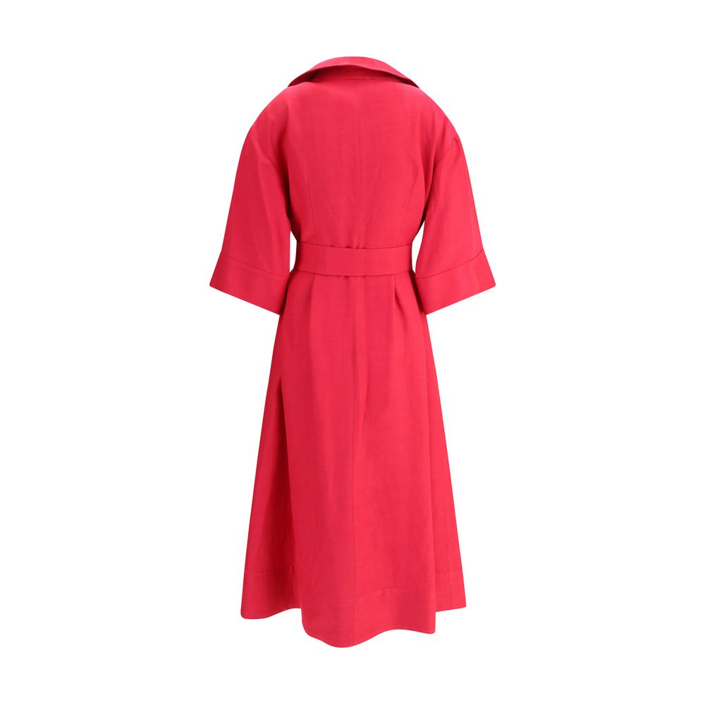 V-neckline Midi Dress