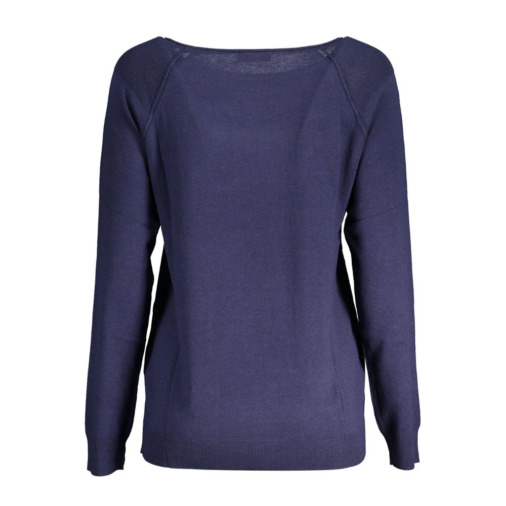 Blue Viscose Women Sweater