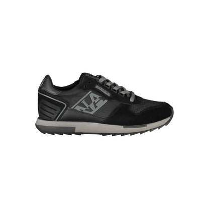 Black Polyester Men Sneaker